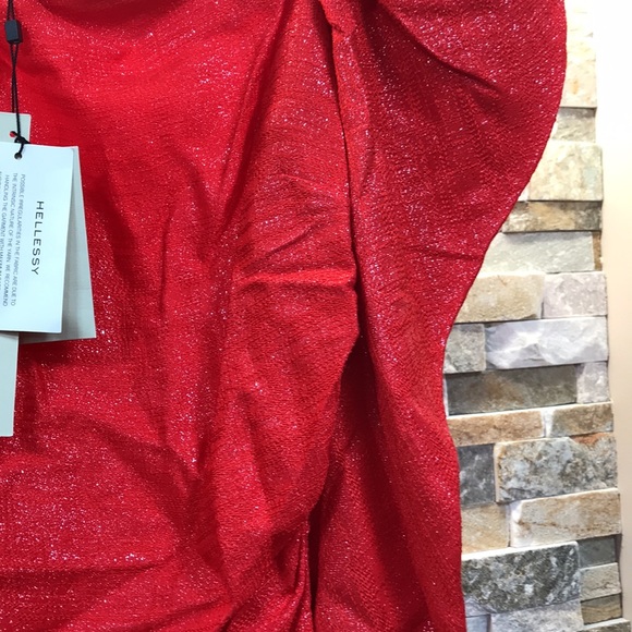 💎🔥 HELLESSY Gia Asymmetric Lamé Blouse - Picture 8 of 14